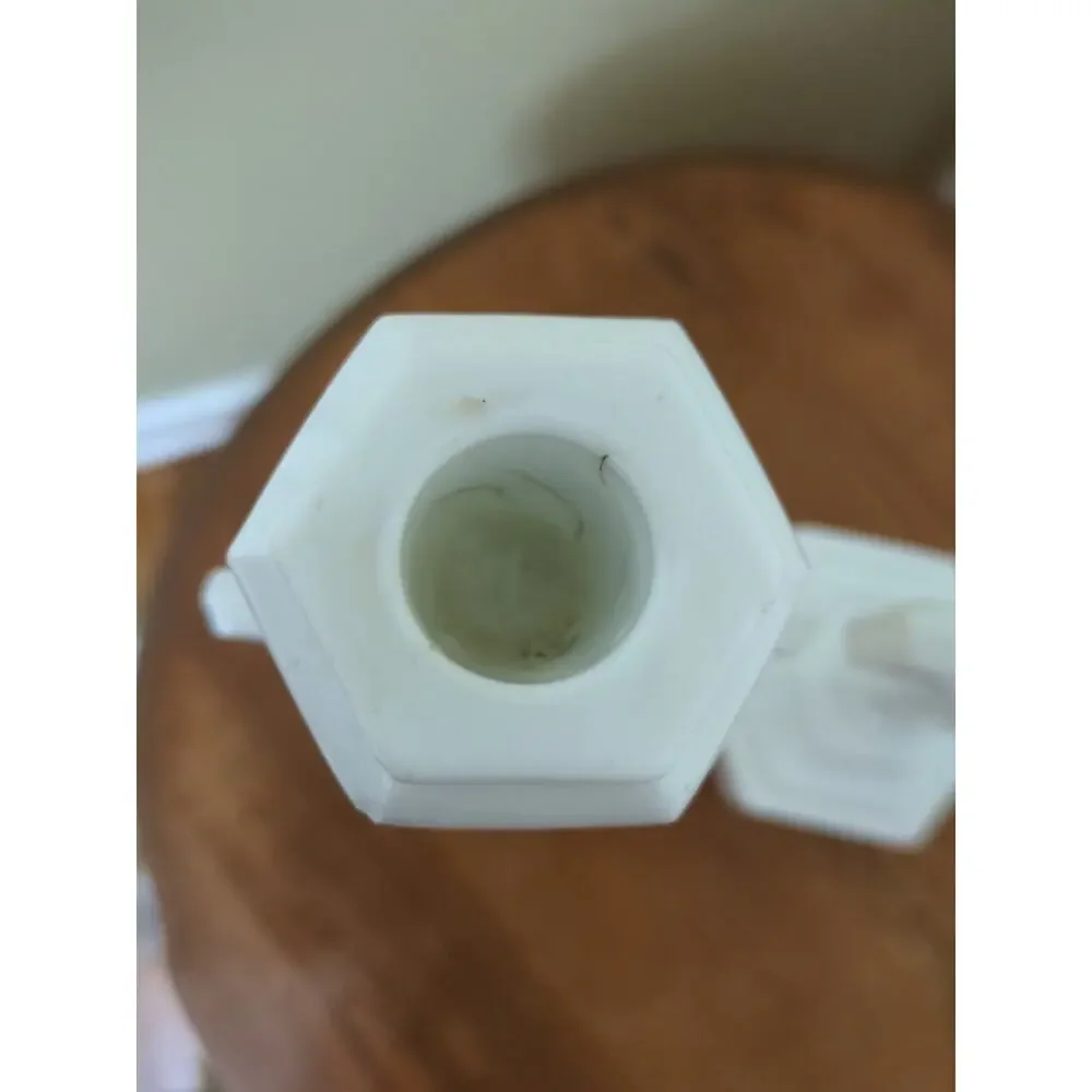 Rare Cambridge #3 Opal Crucifix Candlesticks.